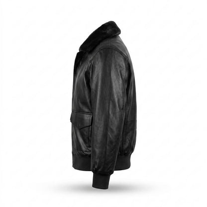 Gentleman Code - Menid | Gefüttert Fellbesetzt Lederjacke Herren