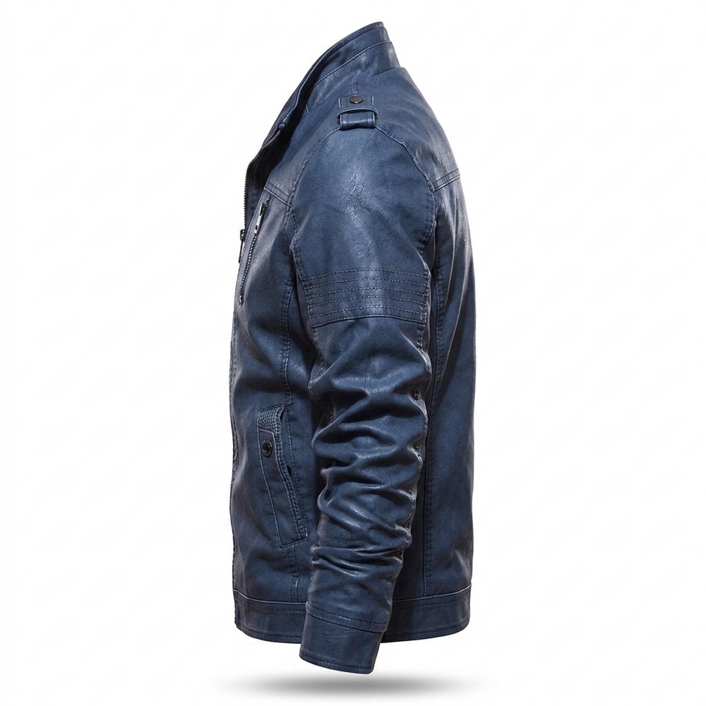 Gentleman Code - Cehim | Gefüttert Gesteppt Lederjacke Herren