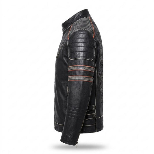 Gentleman Code - Mafom | Geprägt Tailliert Lederjacke Herren
