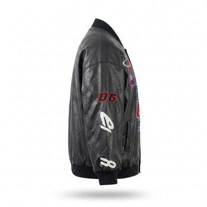 Gentleman Code - Rizul | Bestickt Blousonartig Lederjacke Unisex