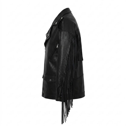 Gentleman Code - Aldan | Fransenbesetzt Asymmetrisch Lederjacke Unisex