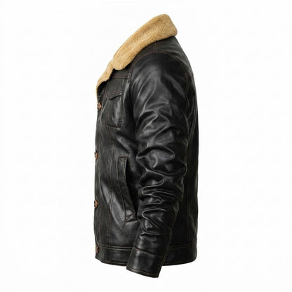 Gentleman Code - Yumuk | Gefüttert Geknöpft Lederjacke Herren