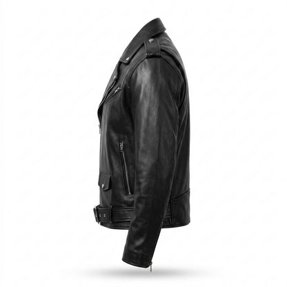 Gentleman Code - Maziv | Asymmetrisch Gegürtet Lederjacke Herren