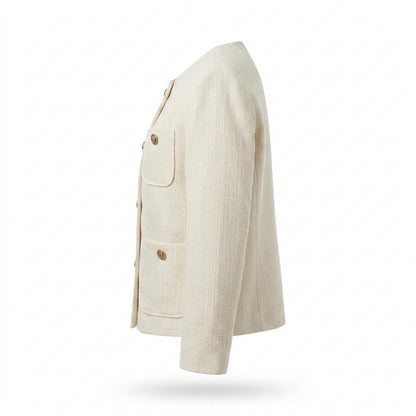 Gentleman Code - Cifid | Strukturiert Kragenlos Jacke Damen