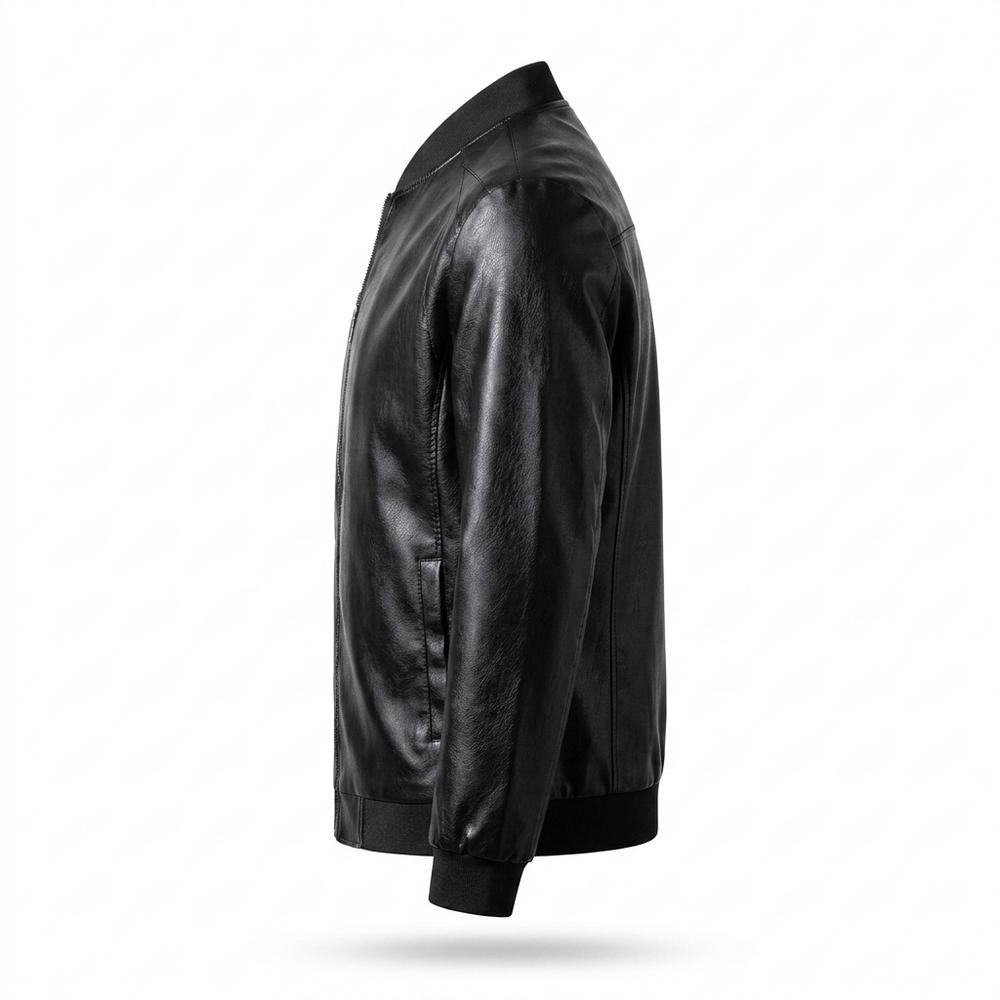 Gentleman Code - Sisud | Reißverschluss Stehkragen Lederjacke Herren