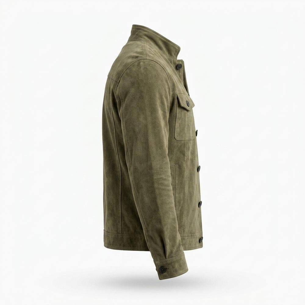 Gentleman Code - Yawud | Geknöpft Langärmlig Wildleder-Jacke Herren