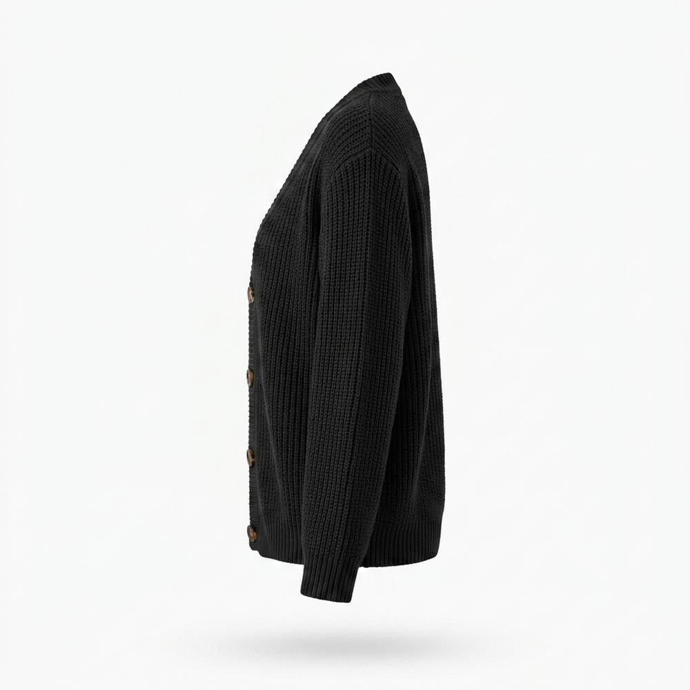 Gentleman Code - Larir | Gerippte Langärmlige Strickjacke Damen