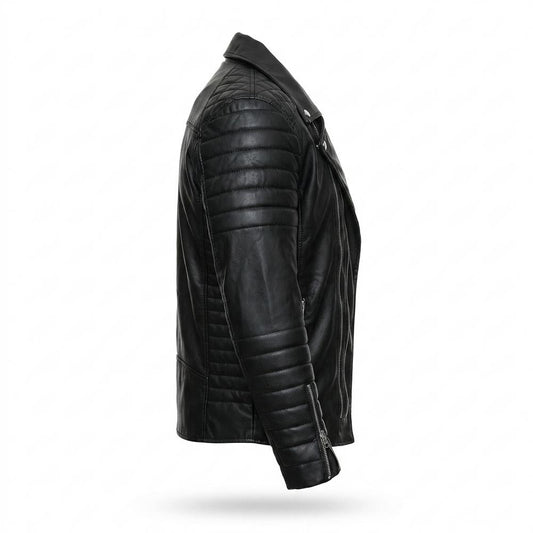 Gentleman Code - Zepik | Asymmetrisch Gesteppt Lederjacke Herren