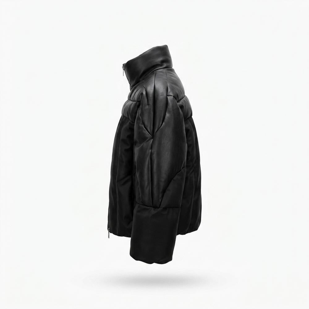 Gentleman Code - Zemav | Gesteppt Glänzend Lederjacke Herren