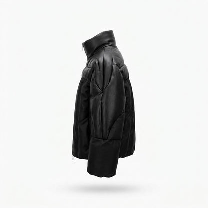 Gentleman Code - Zemav | Gesteppt Glänzend Lederjacke Herren