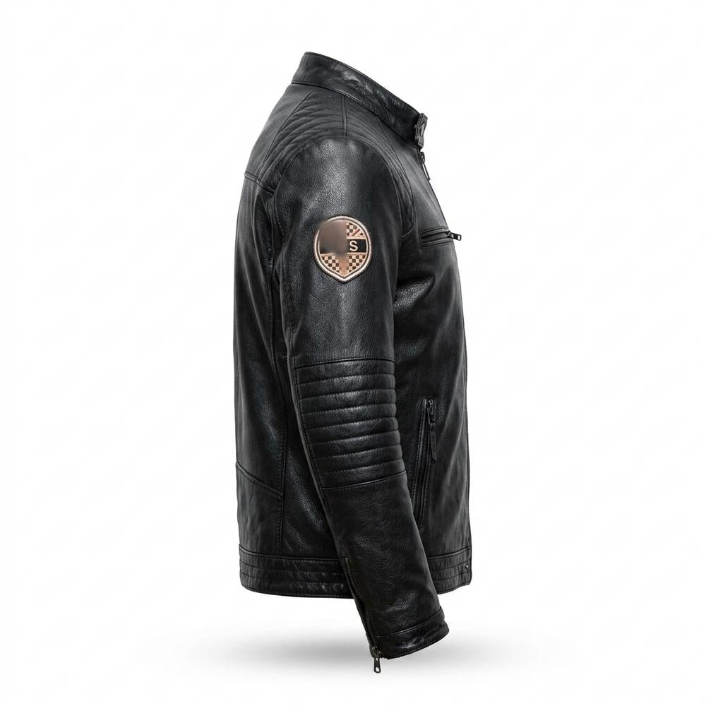 Gentleman Code - Mafil | Gesteppt Tailliert Lederjacke Herren