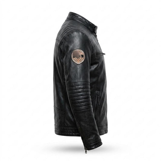 Gentleman Code - Mafil | Gesteppt Tailliert Lederjacke Herren