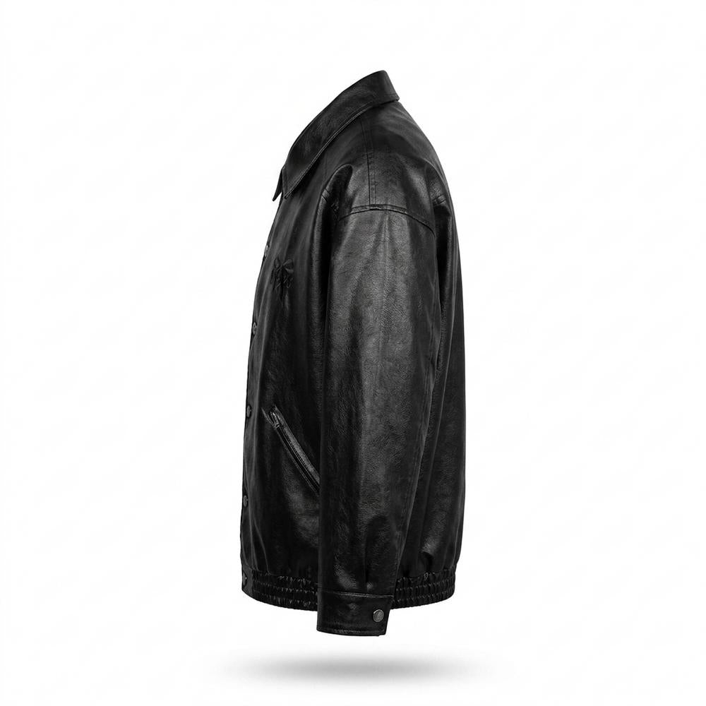 Gentleman Code - Rokus | Geknöpft Oversized Lederjacke Unisex