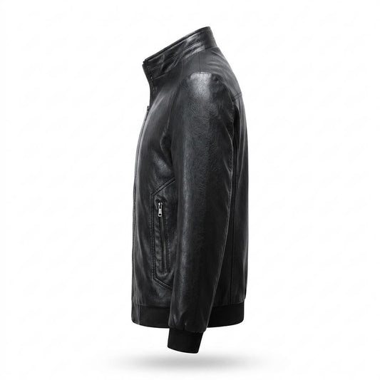 Gentleman Code - Zosul | Reißverschluss Stehkragen Lederjacke Herren