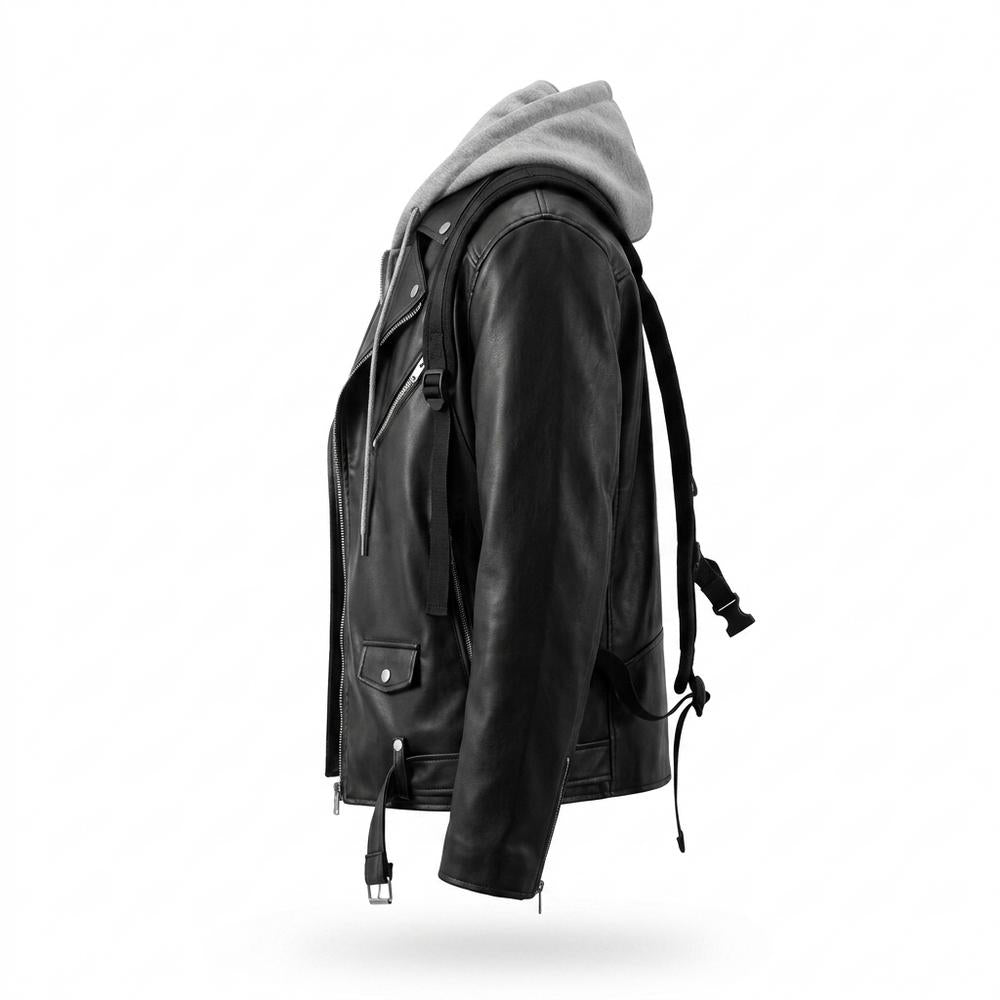 Gentleman Code - Kupit | Gefütterte Asymmetrische Lederjacke Herren
