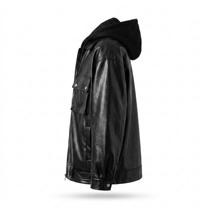Gentleman Code - Lutot | Gefütterte Weit Geschnittene Lederjacke Herren