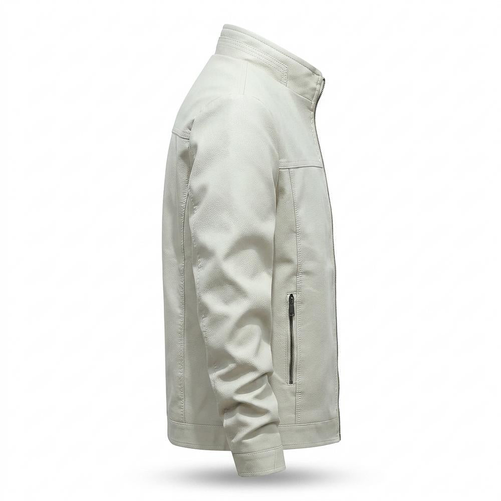 Gentleman Code - Ceped | Gefüttert Strukturiert Lederjacke Herren