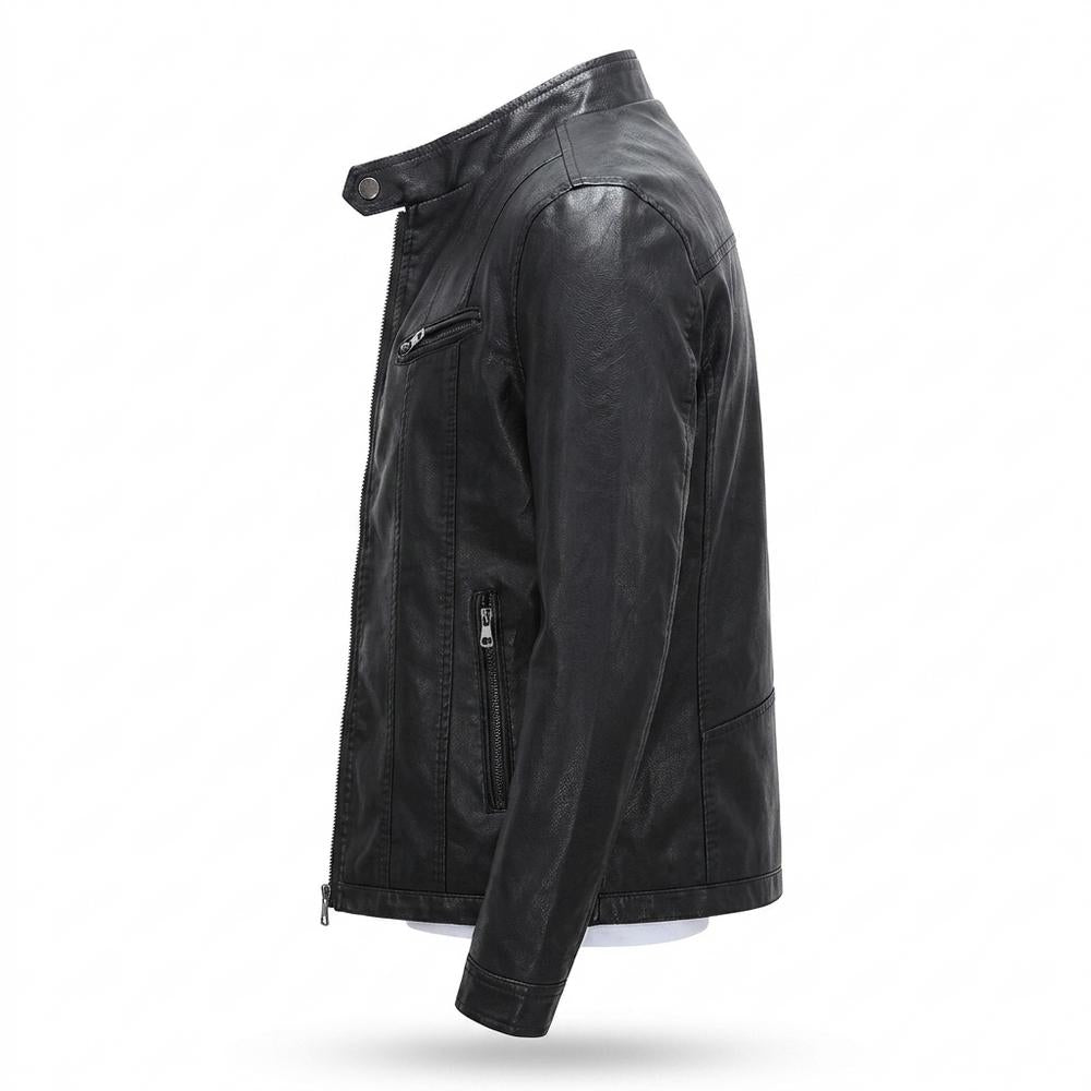 Gentleman Code - Verin | Gefüttert Tailliert Lederjacke Herren