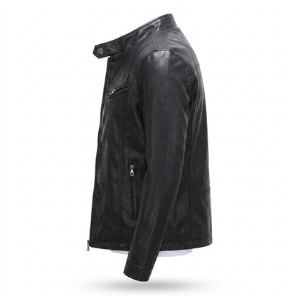 Gentleman Code - Verin | Gefüttert Tailliert Lederjacke Herren