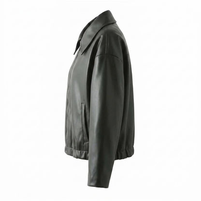 Gentleman Code - Zaras | Gekragt Glatt Lederjacke Unisex