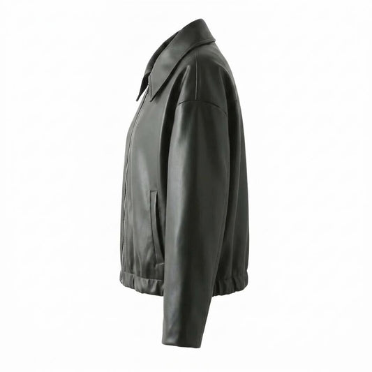 Gentleman Code - Zaras | Gekragt Glatt Lederjacke Unisex