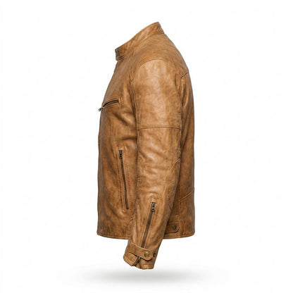 Gentleman Code - Rupet | Gewachst Tailliert Lederjacke Herren