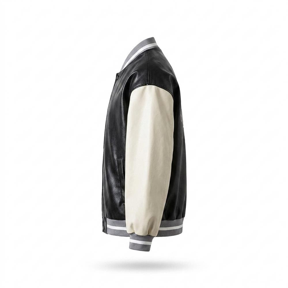 Gentleman Code - Nusuk | Bestickte Zweifarbige Lederjacke Unisex