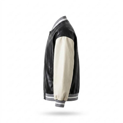 Gentleman Code - Nusuk | Bestickte Zweifarbige Lederjacke Unisex