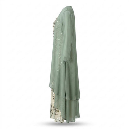 Gentleman Code - Catur | Langärmlig Zweiteilig Kleid Damen