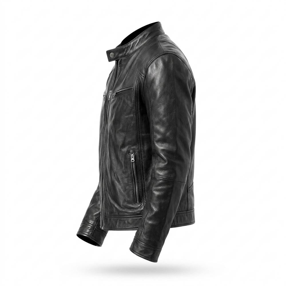 Gentleman Code - Sozus | Tailliert Gesteppt Lederjacke Herren