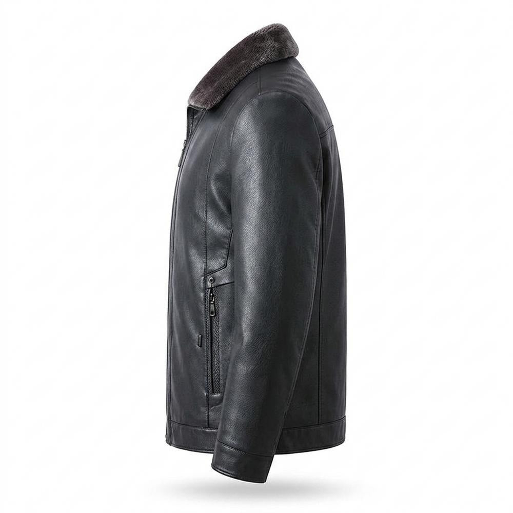Gentleman Code - Lezor | Gefütterte Reißverschluss Lederjacke Herren