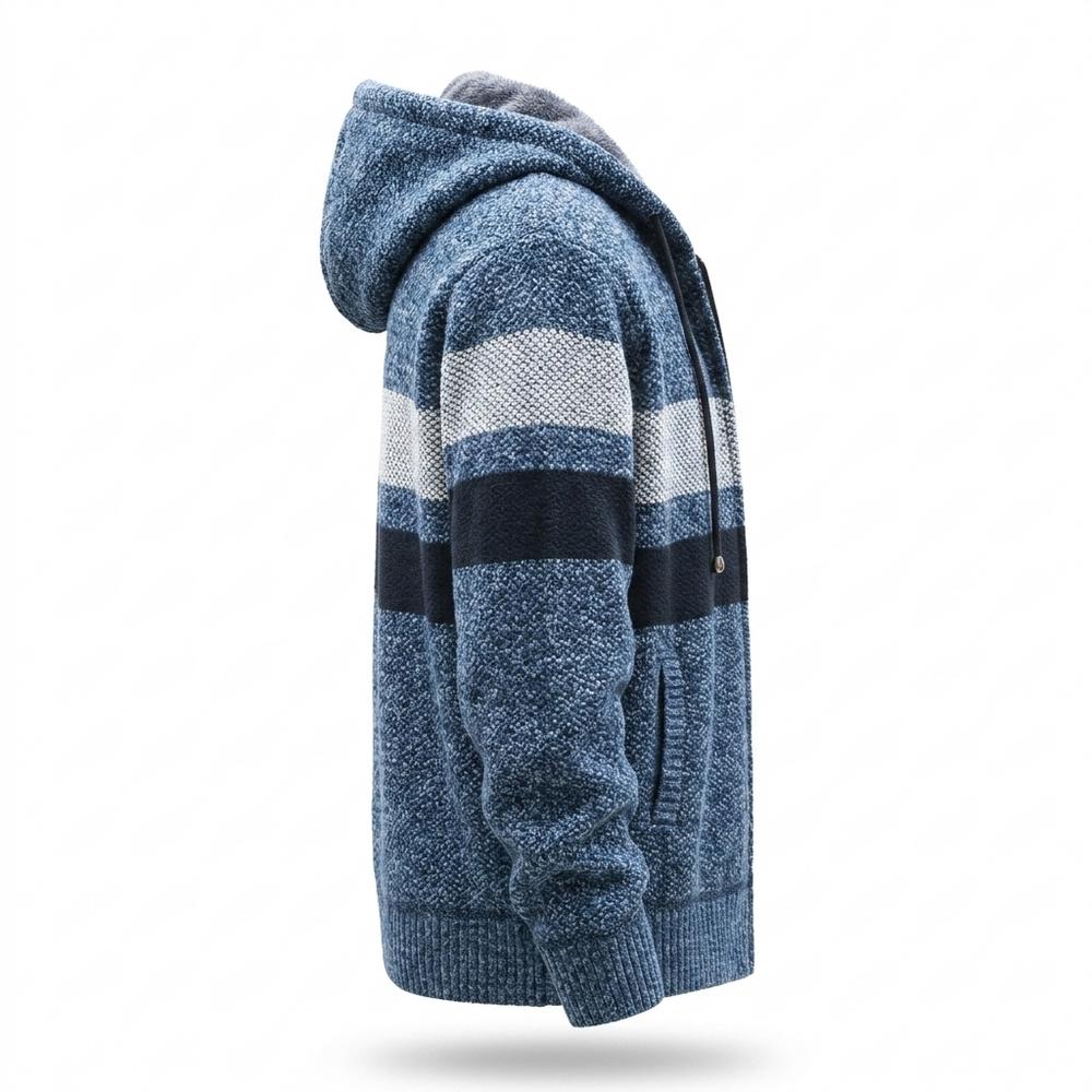 Gentleman Code - Cukiv | Gefüttert Gestreift Strickjacke Herren