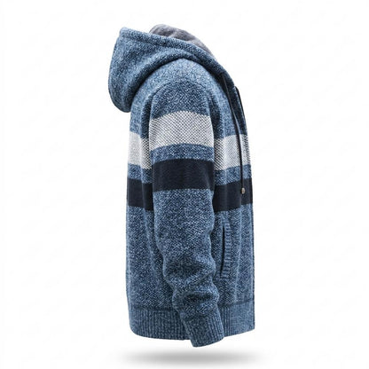 Gentleman Code - Cukiv | Gefüttert Gestreift Strickjacke Herren