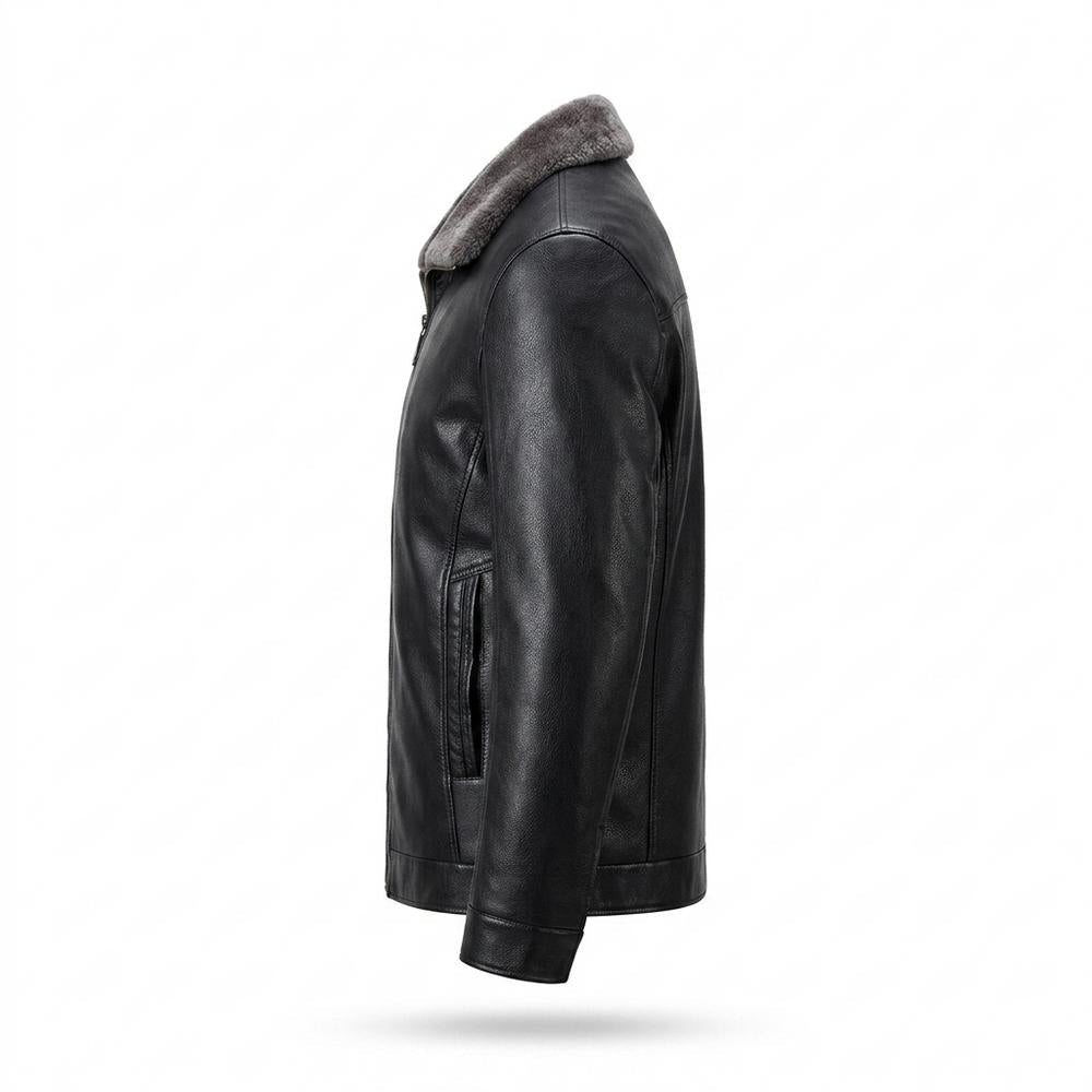 Gentleman Code - Sudom | Gefütterte Glatte Lederjacke Herren