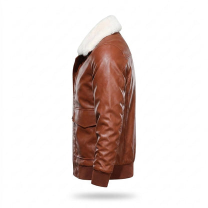 Gentleman Code - Nivat | Gefütterte Fellbesetzte Lederjacke Herren