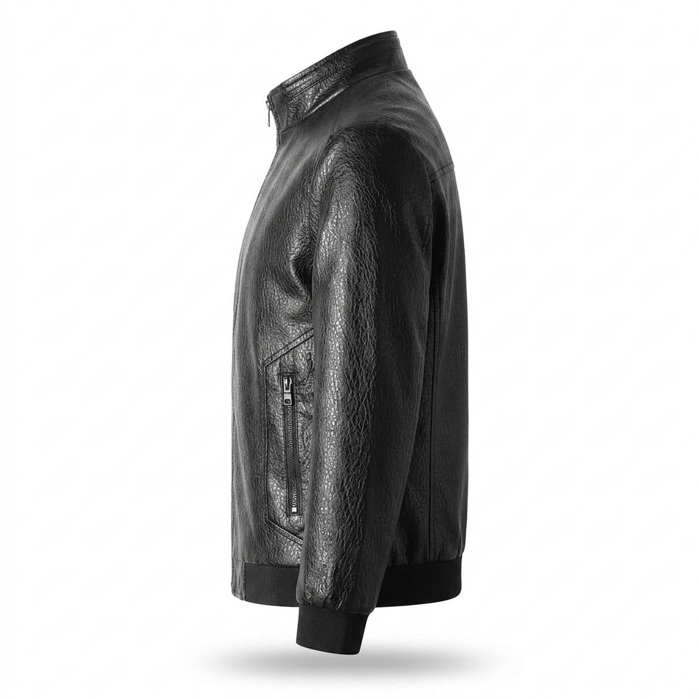 Gentleman Code - Duwad | Gefüttert Strukturiert Lederjacke Herren